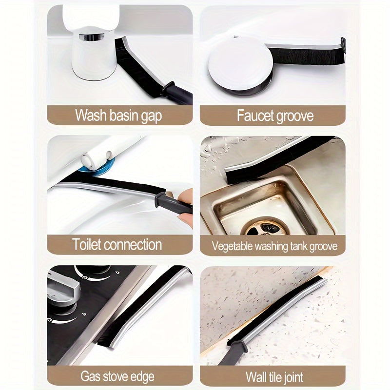 Ko‘p maqsadli tozalash cho‘tkasi to‘q, qattiq qirralar va uzoq tutqich bilan