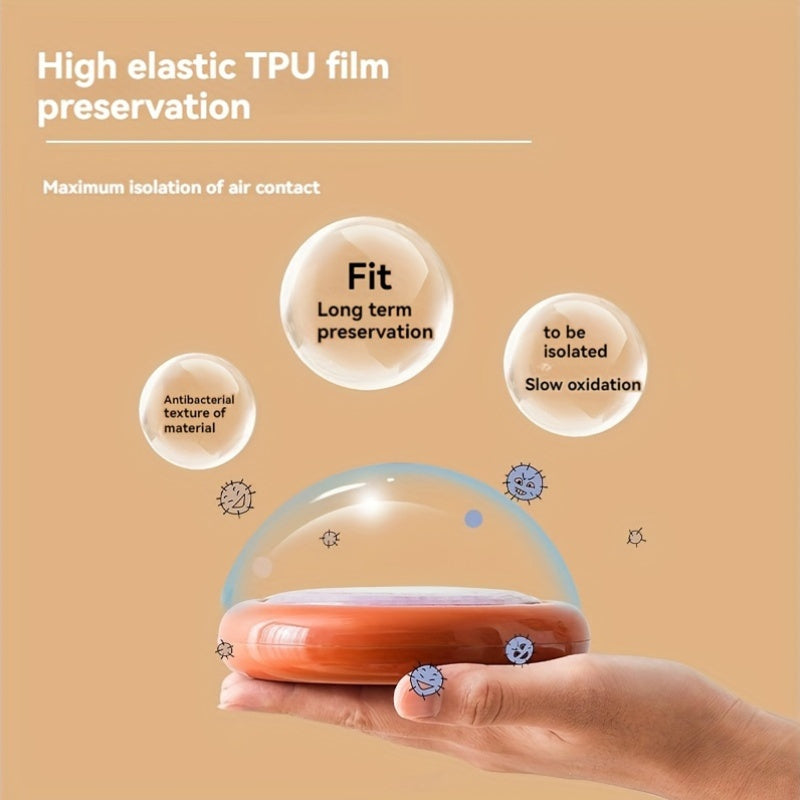 Juego de cápsulas reutilizables para conservación de alimentos con tapas de TPU elásticas para frutas y verduras