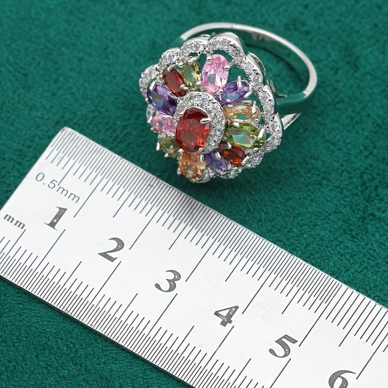 Conjunto de joyería nupcial con pendientes, collar y pulsera de zirconia cúbica, hipoalergénico, chapado en oro