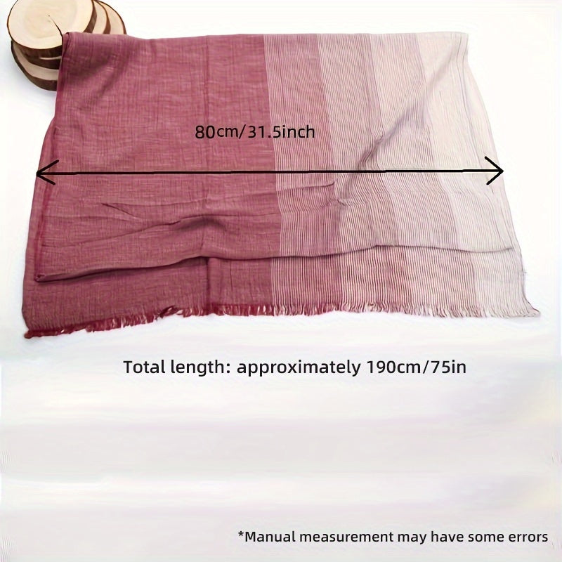 Elegant Light-Colored Cotton Linen Scarf Bohemian Weave for Men Spring Autumn Winter 188x80cm