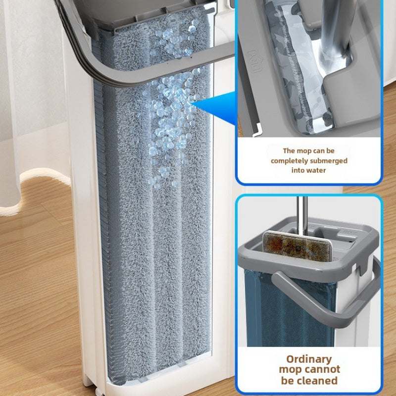 Modern Home Mop and Bucket Set with Self-Cleaning System, 40cm Floor Mop