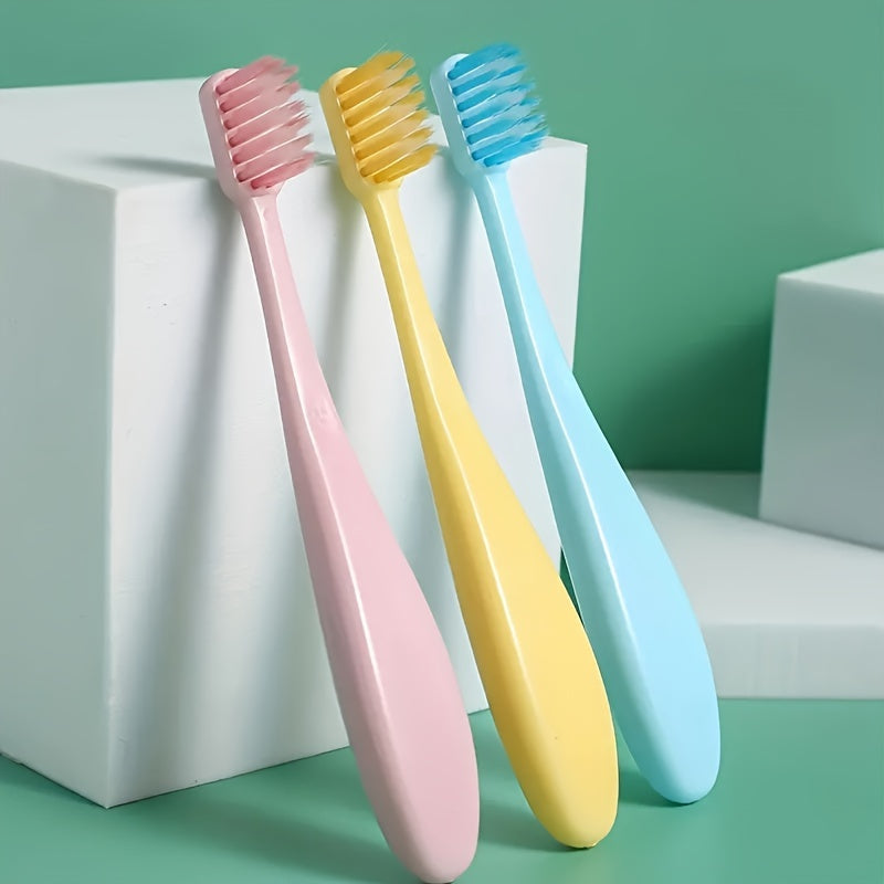 3-Pack Soft Bristle Toothbrushes Small Head Candy Colors Travel Dental Care