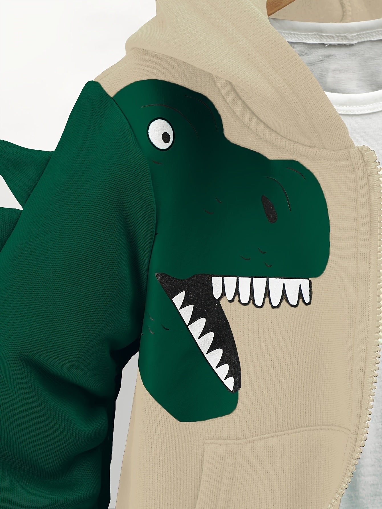 Toddler Boy Fleece-Lined Dinosaur Hoodie and Pants Set Fall Winter Cozy Machine Washable