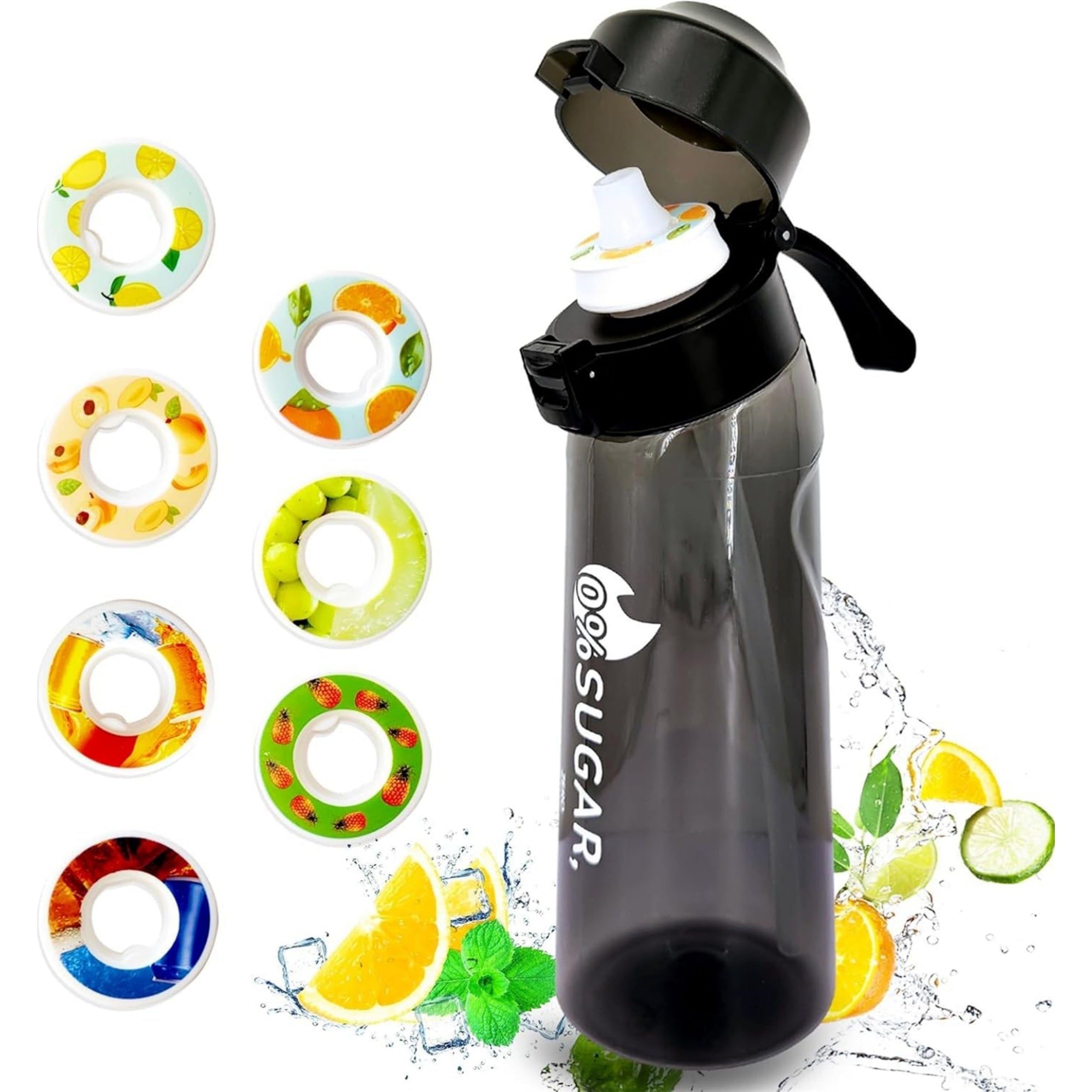 Water Bottle Set with 7 Fruity Scented Flavors for Outdoor Sports
