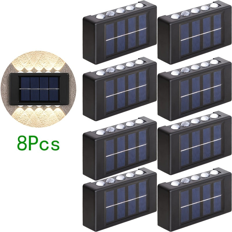 Paquete de 6/8 luces solares LED para cercas de jardín exteriores, a prueba de agua, para patio, muro y jardín