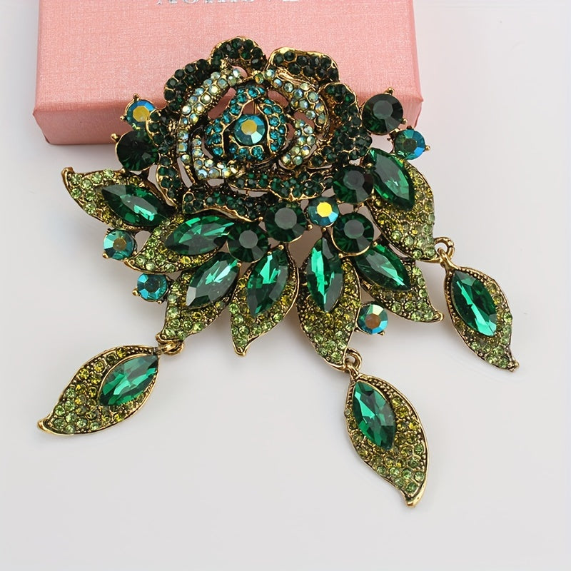 Изысканные цветочные броши, стильные броши с камнями, модные аксессуары для женщин
