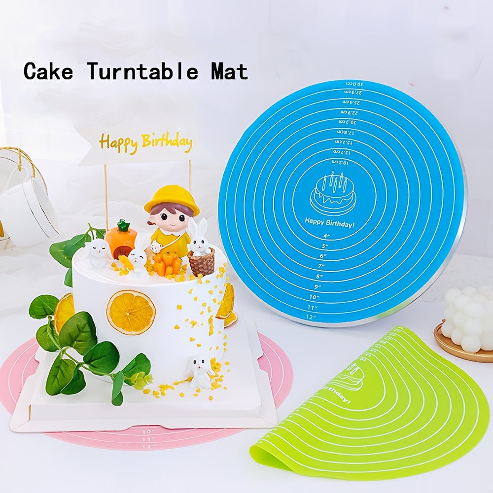 Round Silicone Cake Turntable Mat 29.97cm Non-Stick Non-Slip Baking and Heat Insulation Mat