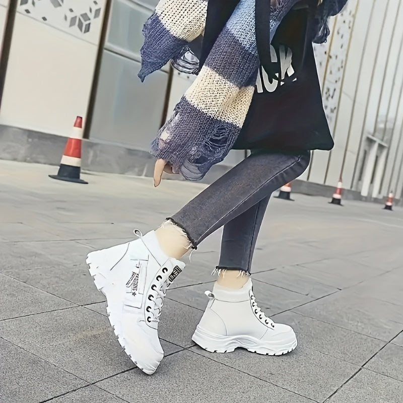 Women All-Season Platform Ankle Boots Rubber Sole Flannel Lining