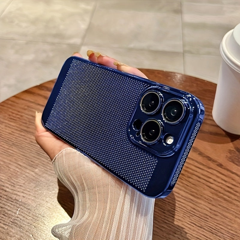 High-End Phone Case with Built-In Lens Film for iPhone 11-16 Polycarbonate Slim Cover