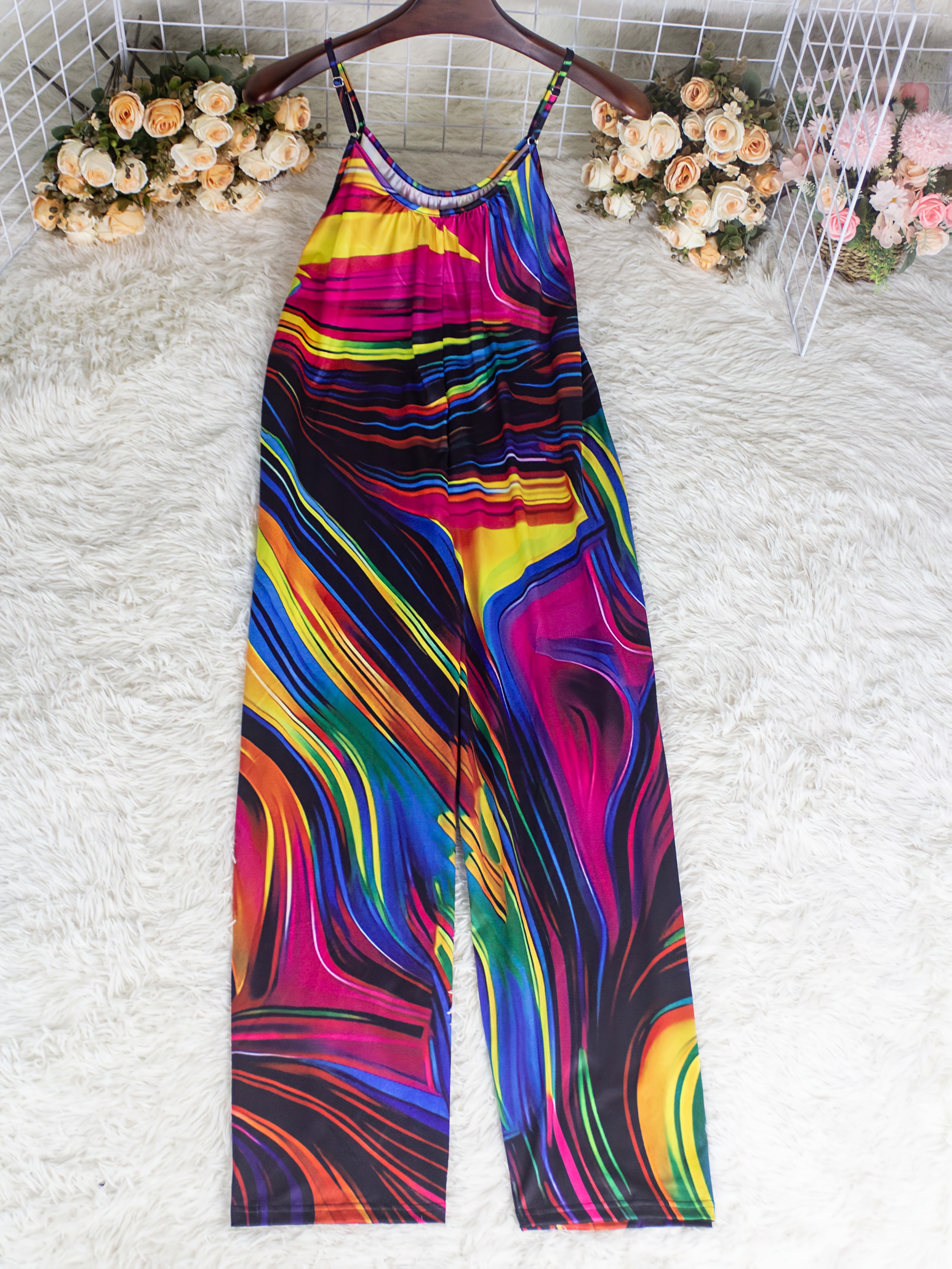 Mono sin mangas de verano con estampado bohemio para mujer, ligero, con escote en V y ropa de playa