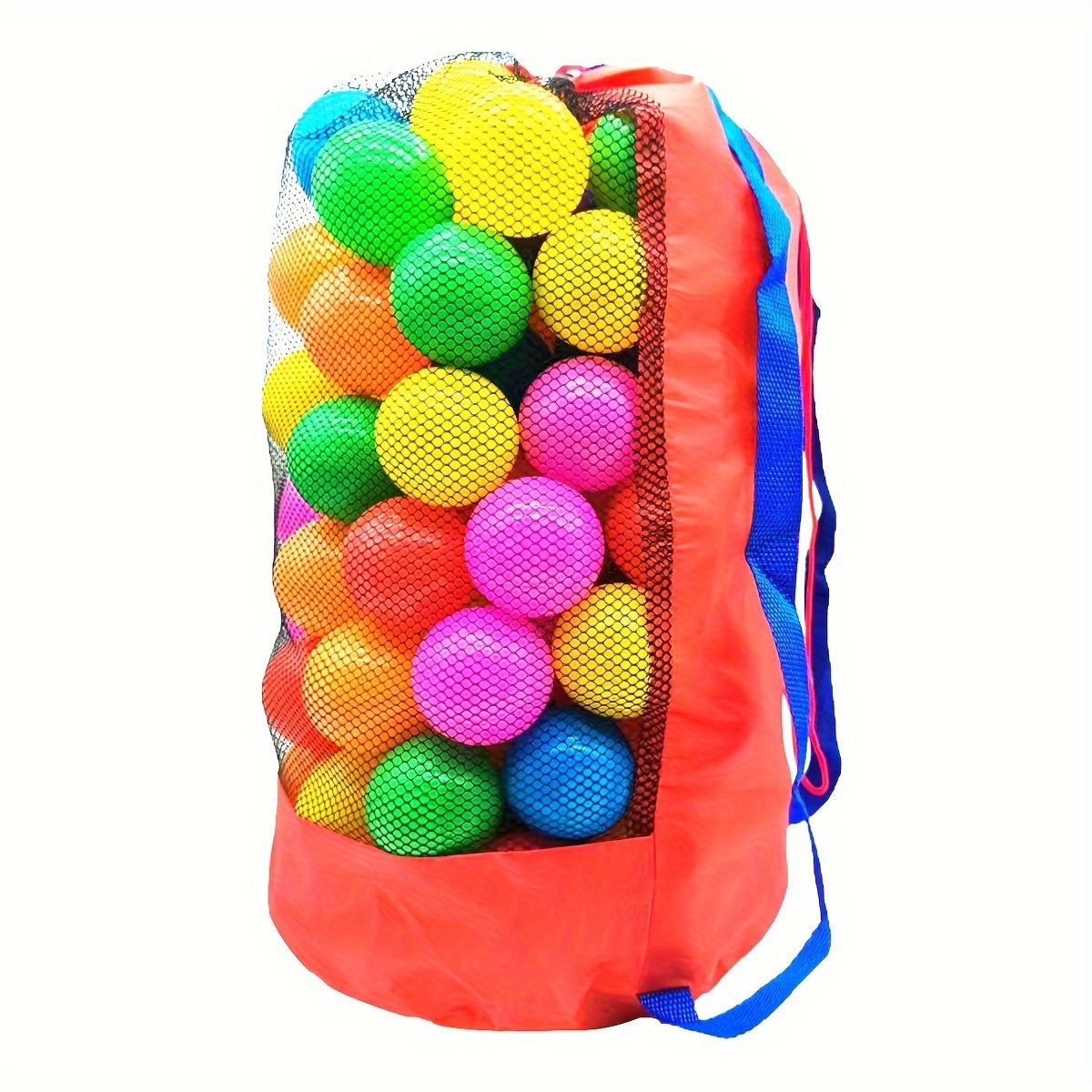 Qizil Tarmoqli Saqlash Ruksak, Havo O'tkazuvchi Matodan - Plyaj O'yinchoqlari uchun Quvvatli Yengil Sayohat Tashkiliy, Tortish Qopqog'i bilan va Qum Qazish Asboblari uchun Saqlashni O'z ichiga Oladi, Tashqi O'yin Zaruriyatlari uchun Mukammal.