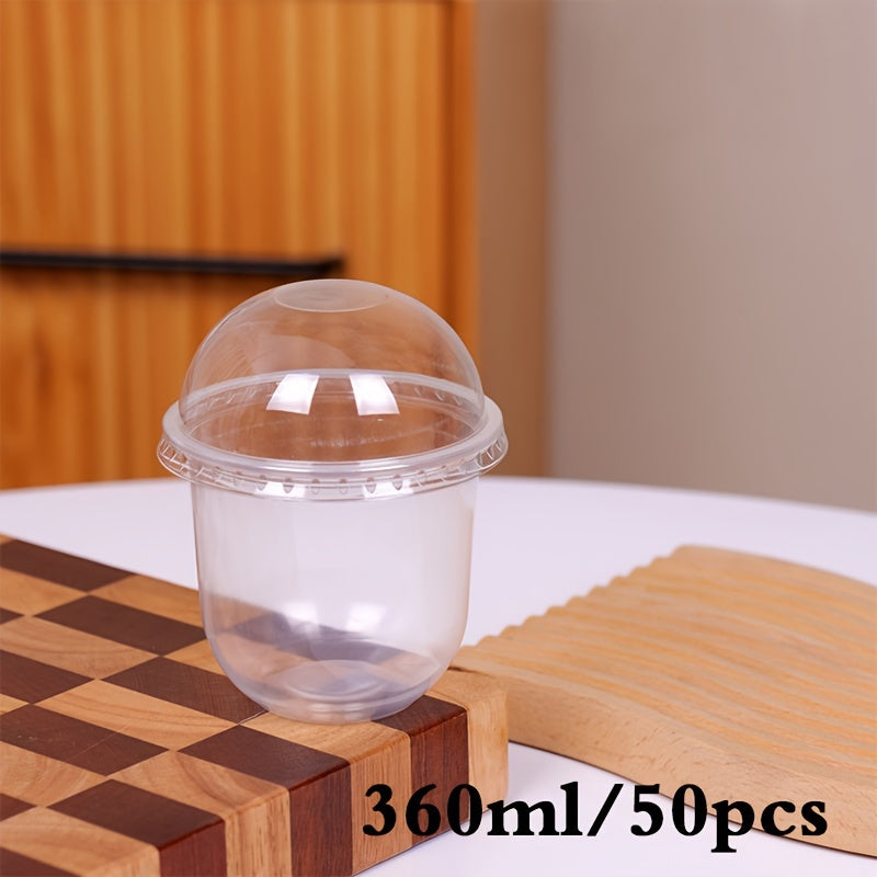 Set of 50 Clear U-Shaped Dessert Cups for Mousse and Parfaits, Recyclable