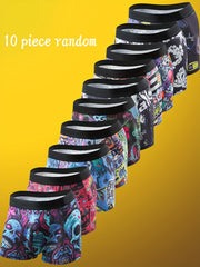 10 ta XORELR erkaklar uchun boxer brief to'plami, qulay polyester aralashmasi, elastik tolalar, Ramazon va gullar naqshlari, nafas oladigan va cho'ziladigan, mashinada yuvish mumkin; zamonaviy Ramazon sovg'asi.