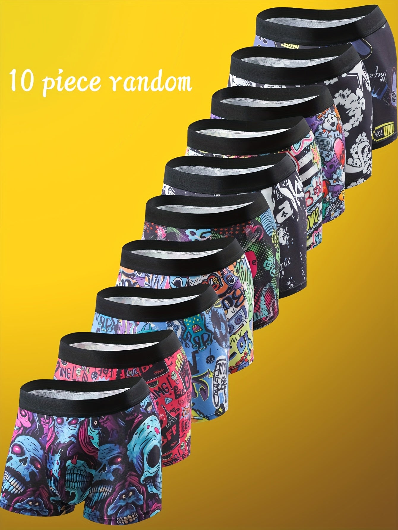 10 ta XORELR erkaklar uchun boxer brief to'plami, qulay polyester aralashmasi, elastik tolalar, Ramazon va gullar naqshlari, nafas oladigan va cho'ziladigan, mashinada yuvish mumkin; zamonaviy Ramazon sovg'asi.