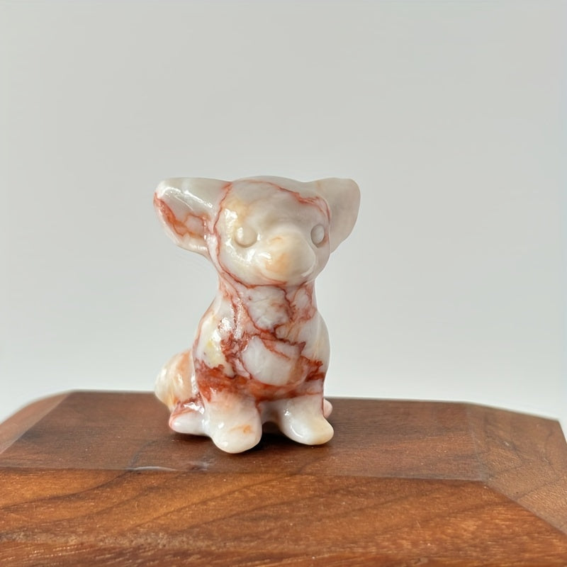 Crystal Chihuahua Dog Carving Natural Crystal Home Decor Office Decor Gift