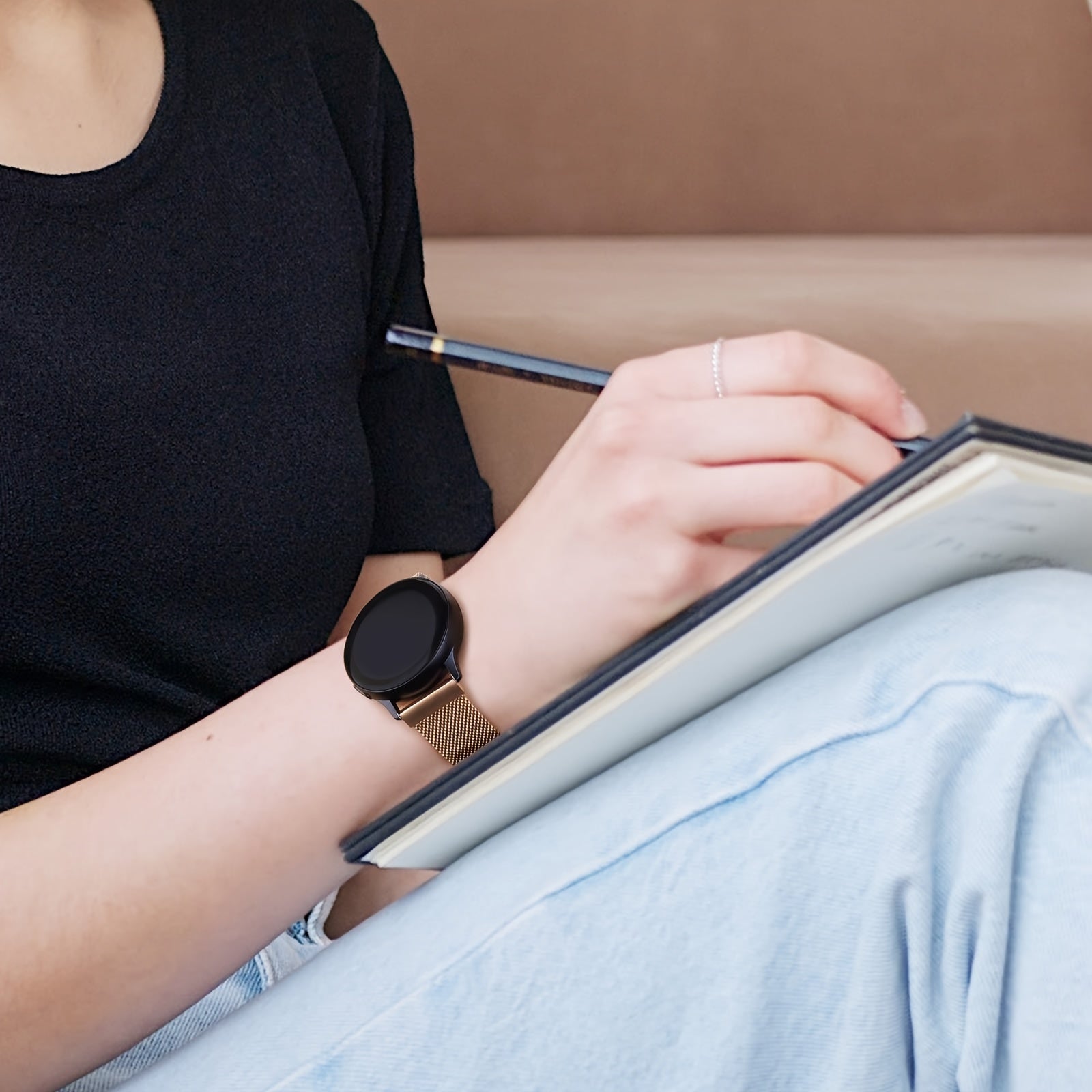 20mm Stainless Steel Mesh Watch Band Magnetic Mesh Strap for Samsung Galaxy Watch and Amazfit Bip U Pro GTS