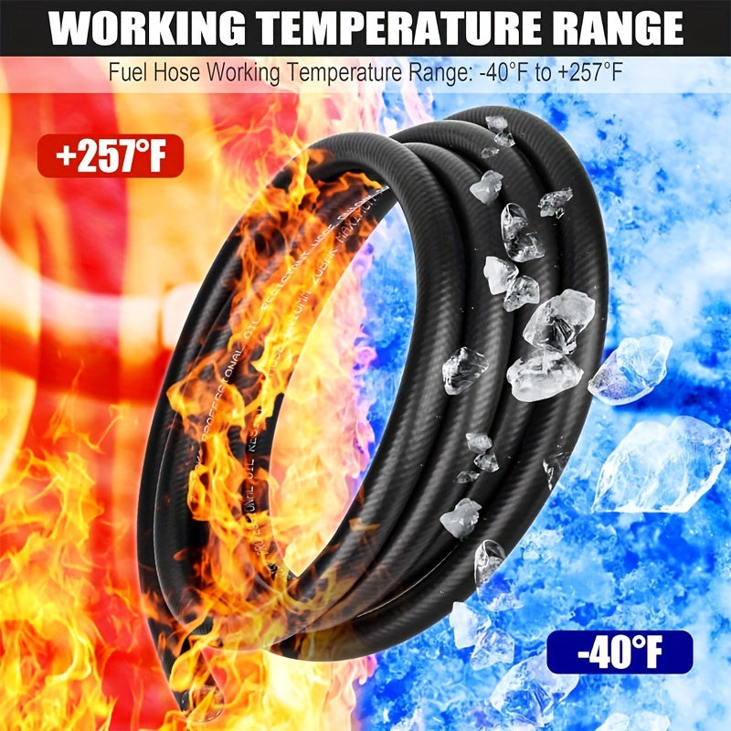 Fuel Hose 150PSI Rubber 200cm for Gasoline Diesel Automotive