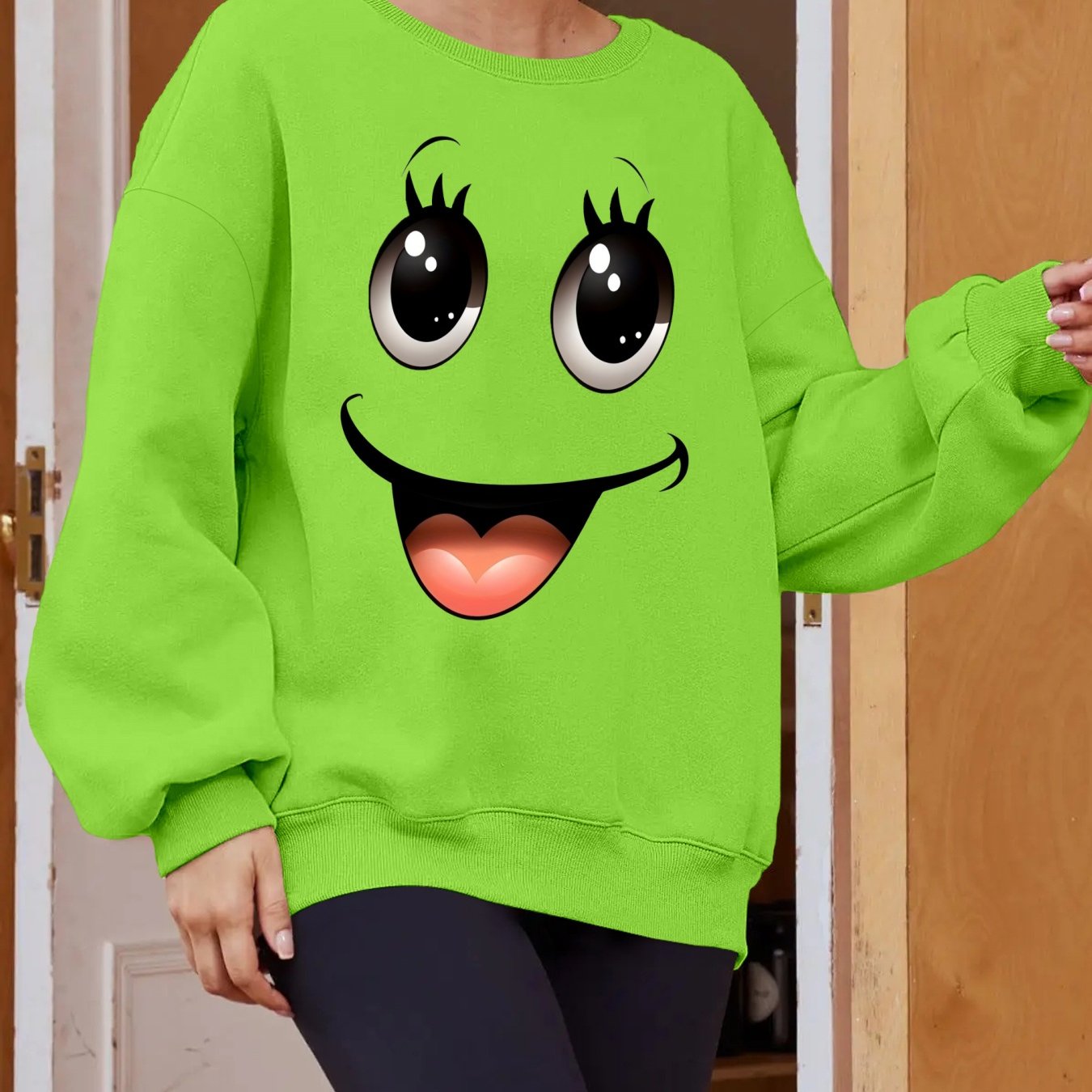 Plus Size Women's Long Sleeve Sweatshirt Geometric Pattern Breathable Casual Pullover