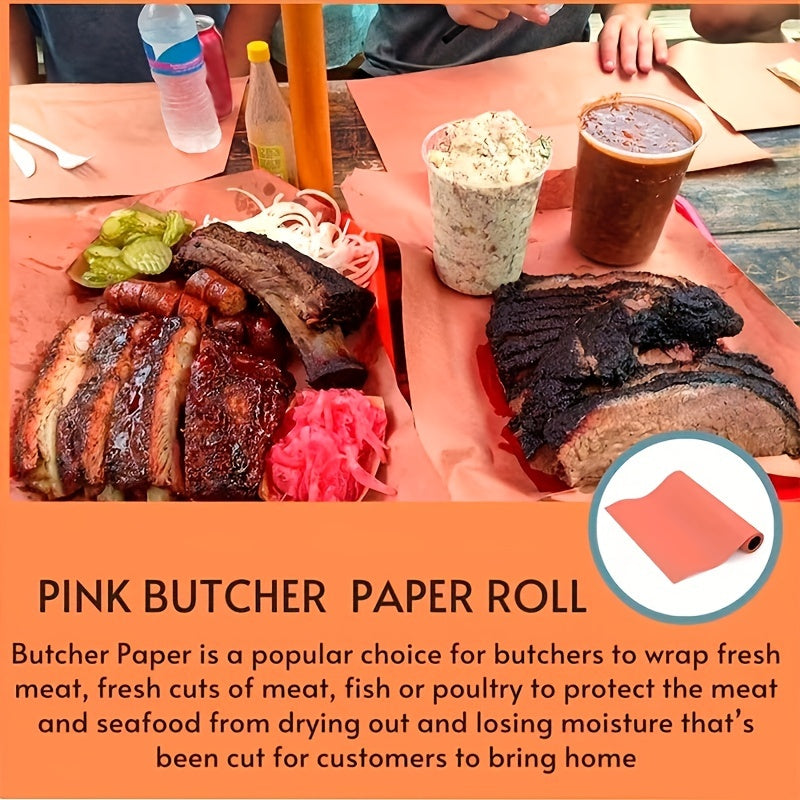 Pink Butcher Paper Roll 45.72cmx170' Food Safe for Smoking Grilling Baking