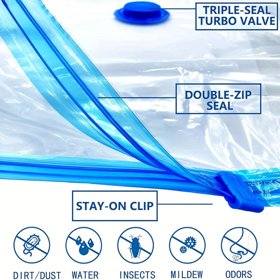 Средние вакуумные сумки для хранения путешествий с ручным насосом для одежды, одеял, покрывал, постельных принадлежностей, белые, 4 шт.