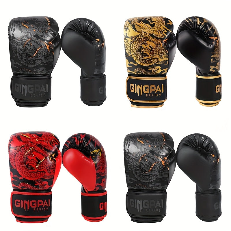 Adult Sanda Boxing Gloves for Training and Combat Red PU Material
