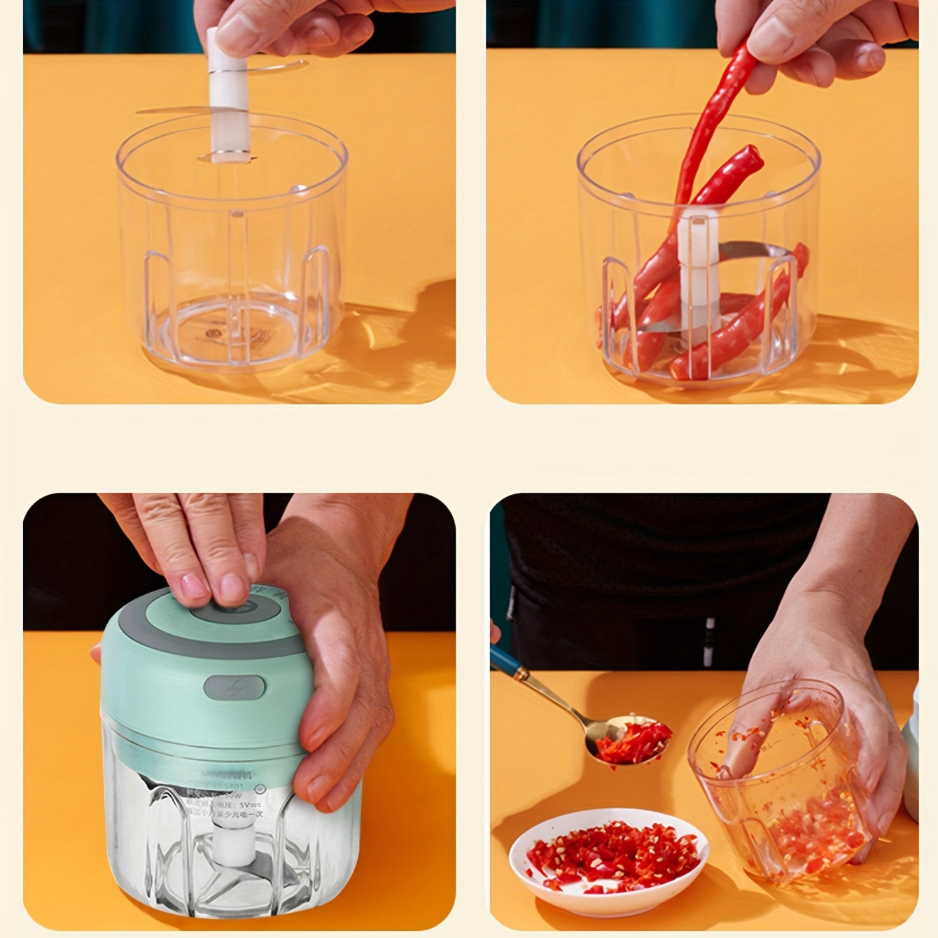 Мини-кухонный комбайн Электрический лук, чеснок, орехи, мелкий блендер, терка