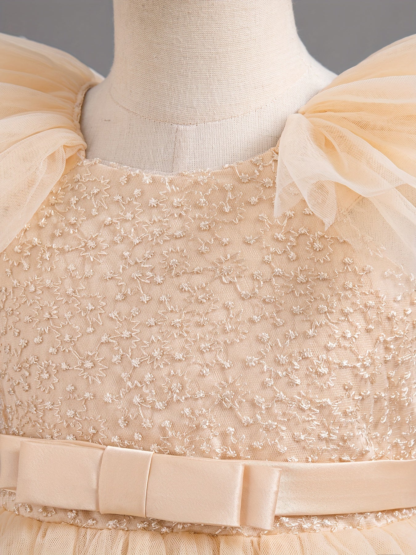 Girls Summer Tulle Tutu Party Dress for Girls with Bow Detail Suitable for Weddings and Birthdays