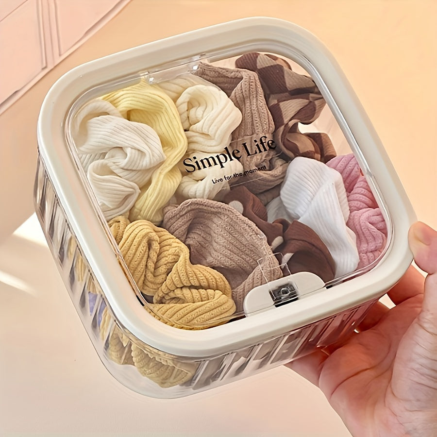 Plastic Storage Box for Hair Accessories Stackable Transparent Rectangular Organizer for Home and Office
