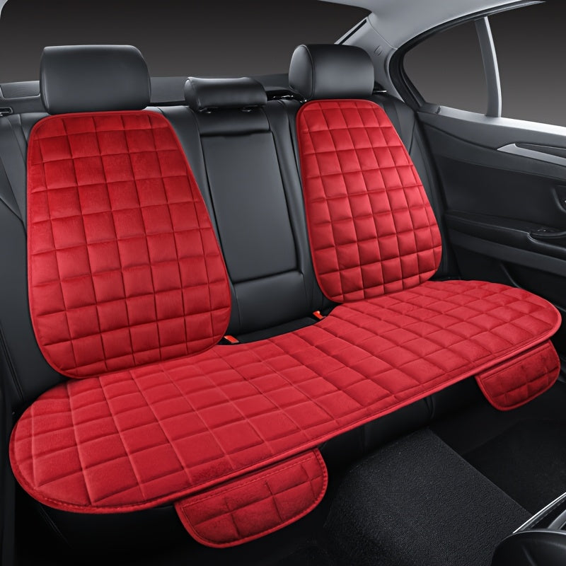 3-ta bo'lakli yumshoq mato bilan qoplangan avtomobil o'rindiqlari uchun qoplamalar, barcha o'rindiqlarga mos, yumshoq to'qilgan mato, binafsha rangli qilingan.