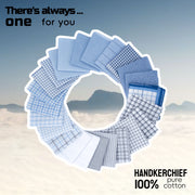 12-Pack Men's Cotton Handkerchiefs Blue and White Checkered Classic Style