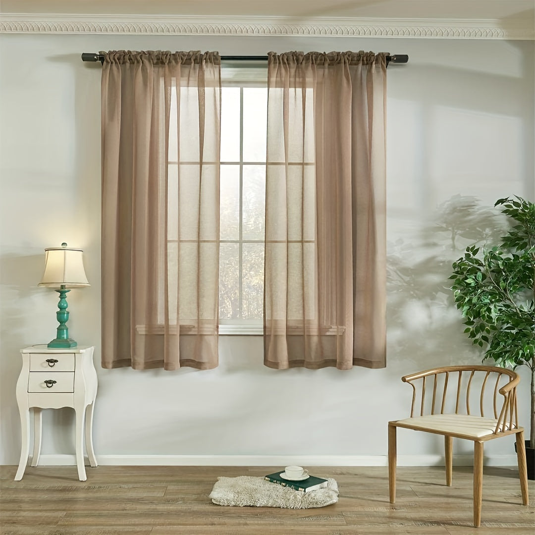 Sheer Curtain Panels with Rod Pocket for Bedroom Living Room Office Kitchen