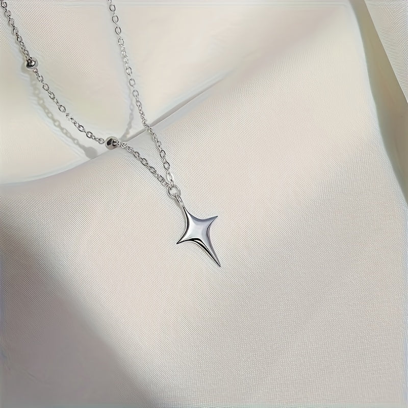 Ayollar uchun minimalistik yulduz va xoch pendantsli taqinchoq zargarlik sovg‘asi