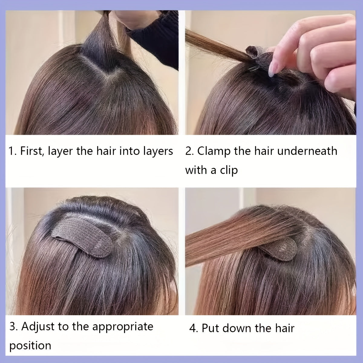 Women Hair Volumizing Clips 2-Pack Seamless Root Fluffing Styling Boost Pads