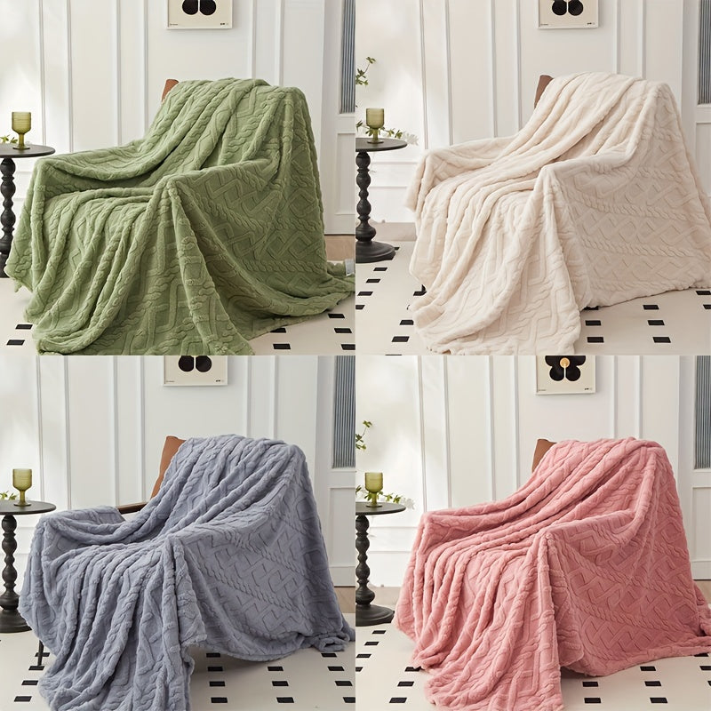 Lamb Fleece Blanket Plush Cozy Thick Material for Bed Couch Travel