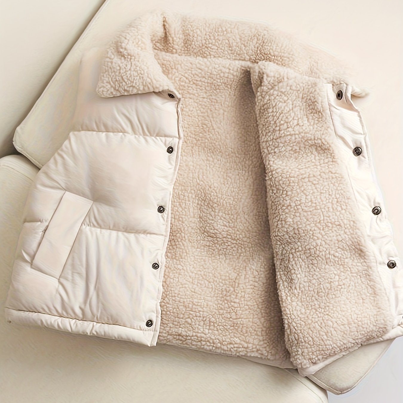 Kids Fleece-Lined Vest for Boys and Girls Fall Winter Button Front Lapel Solid Color Sleeveless