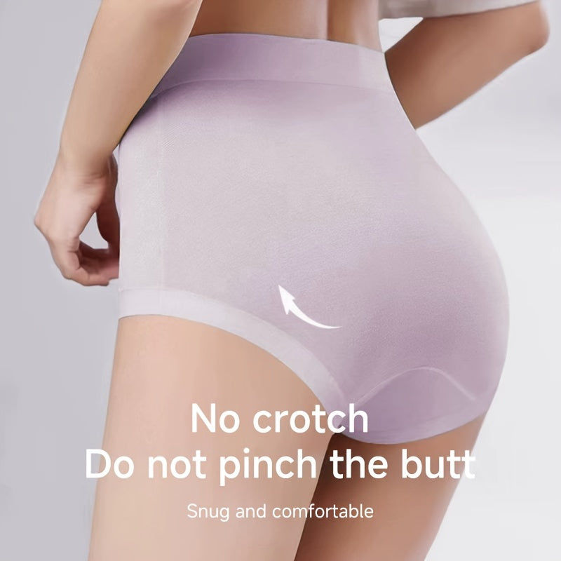 Women's Breathable High-Waisted Polyester Underwear 15-Pack Light Beige Seamless Comfortable