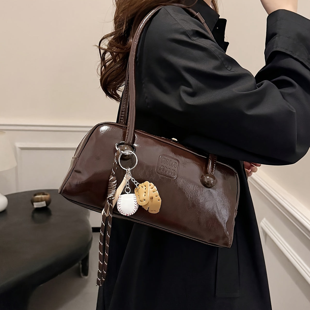 Charm de bolsa para perro Dachshund de PVC con cuerda trenzada, accesorio de dibujos animados