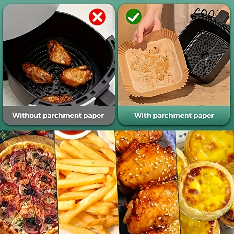 Silicone Oil Paper Mat for Air Fryer, Cake Demolding, Food-Grade Paper Cups Plates Bowls
