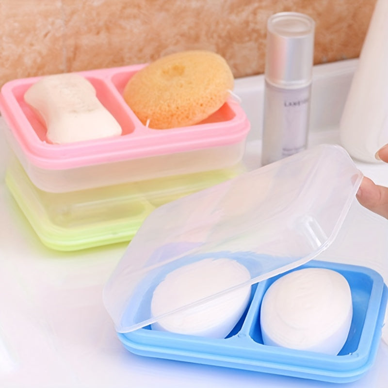 Dispensador de jabón de doble rejilla con tapa para accesorios de baño