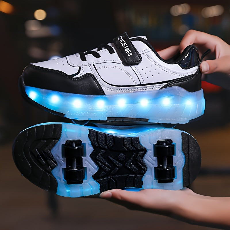 Kids' LED Roller Skating Shoes for Boys and Girls USB Chargeable Wear-Resistant All-Season