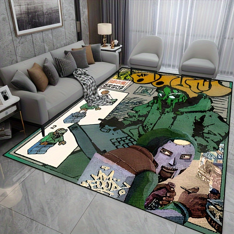 Green Toy Building Blocks Rug Non-slip Indoor Outdoor Entryway Living Room Bedroom Nursery Area Tapestry