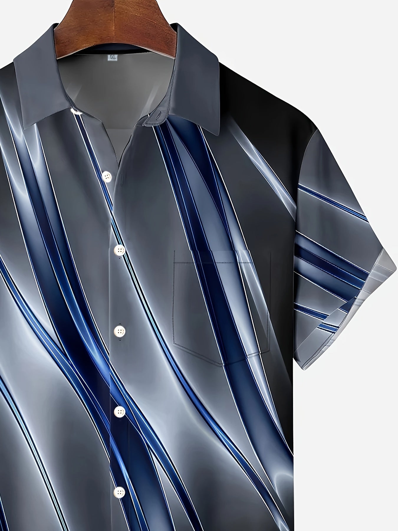 Men's Plus Size Summer Striped Graphic Woven Shirt Casual Beach Vacation Style