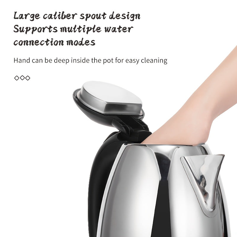 Electric Kettle Stainless Steel Black Lid 220V 1500W EU Plug