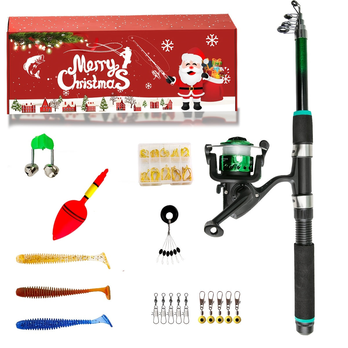 Telescopic Fishing Rod Set with Feeder and Reel for Travel Durable FRP Carp Spinning