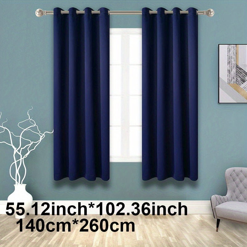 Blackout Curtain 1 Panel Solid Black Insulated Room Darkening for Bedroom Living Room