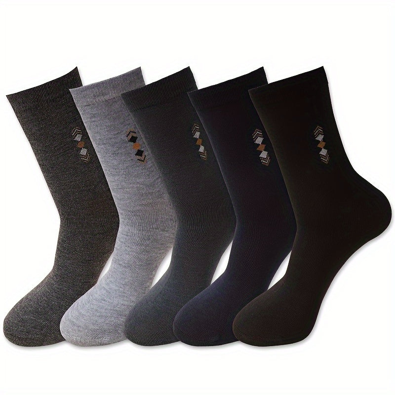 Men's Mid-Calf Socks Fall Winter Breathable Moisture-Wicking Odor-Resistant Polyester Spandex