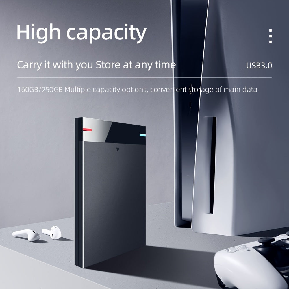 250GB Portable External Hard Drive USB 3.0 NTFS Lightweight Compact