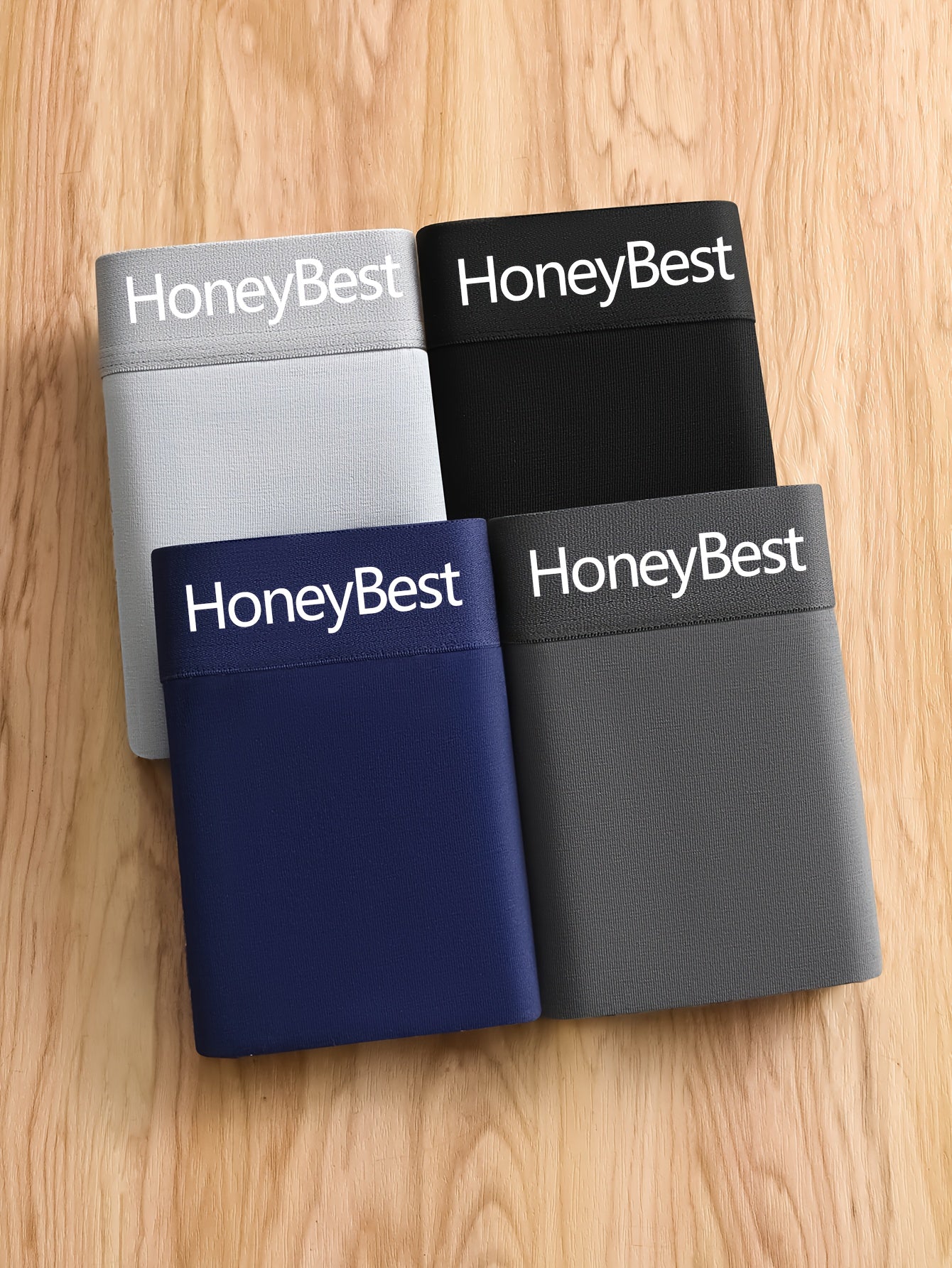 Men's Boxer Briefs 4 Pack Breathable Soft Stretch Solid Color Underwear