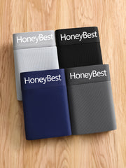 Men's Boxer Briefs 4 Pack Breathable Soft Stretch Solid Color Underwear