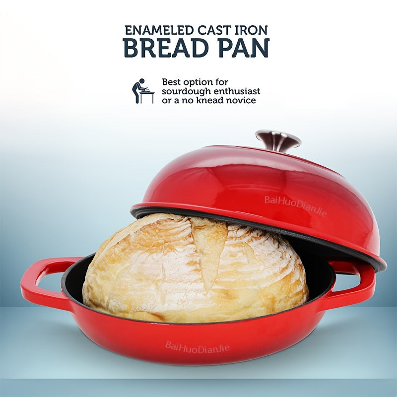 Enamel Cast Iron Loaf Pan with Lid 22.86cm Oven Safe Non-Toxic Durable